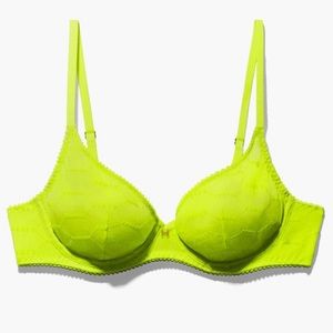 🆕SAVAGE X FENTY Acid Lime Logo Demi Bra - Size: 36C
